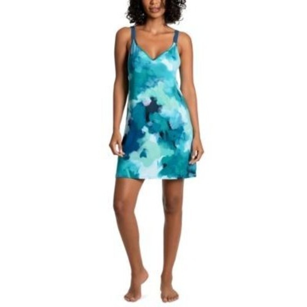 Linea Donatella Womens Clement Printed Chemis Turquoise S